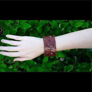 Streets Ahead Studded Genuine Leather Wristband